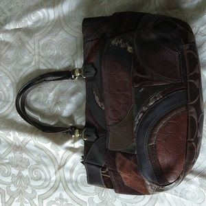 Coach VintagePatchwork Leather Handbag Tote. Brown Suede. Copper & Various Sh...